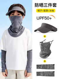 Kids' Summer UV Protection Ice Silk Face Mask for Outdoor Cycling