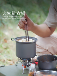 Portable Non-Stick Camping Cookware Set for Single Person Outdoor Use