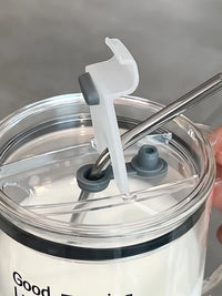 Large Capacity Borosilicate Glass Tumbler with Handle and Straw for Coffee, Water, Office, Home