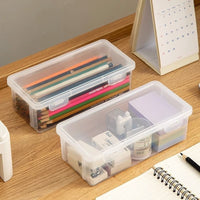 Large Capacity Transparent Pencil Case for Kids, Multifunctional Storage Box for Colored Pencils and Crayons
