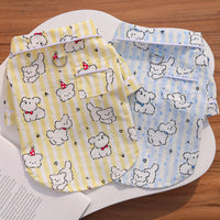 Pet Dog Cotton Shirt with Puppy Print for Small to Medium Breeds