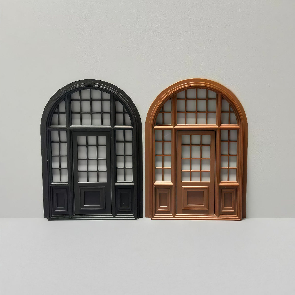 Dollhouse Miniature Gothic Style Door and Window Set for Micro Landscape Decor