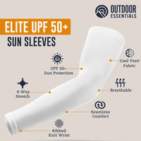 UV Protection Cooling Arm Sleeves for Golf, Cycling, Driving - Unisex Sun Protection Fingerless Ice Silk Sleeves