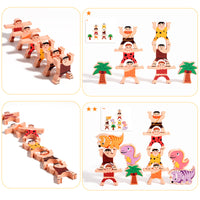 Wooden Stacking Dinosaur Balance Game Educational Toy for Kids