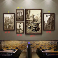 Old Shanghai Street Scene Black and White Wall Art for Restaurants and Home Decor