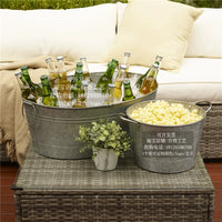 Galvanized Oval Beverage Tub Vintage Beer Ice Bucket