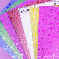 Glitter Pearl Paper Origami Sheets for Crafts, Stars and Hearts Patterned Folding Paper