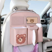 Car Backseat Organizer with Tissue Holder for Kids, Multi-functional Storage Bag for Vehicle Seat Back