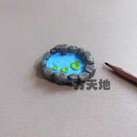 Miniature Lotus Pond and Rockery Landscape Ornaments for Sand Table Decor