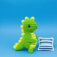 Cartoon Green Dinosaur Crochet Kit DIY Handmade Doll Yarn Craft
