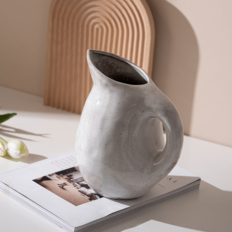 Wabi-Sabi Retro Ceramic Vase for Living Room Decor and Floral Arrangements