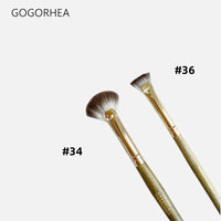 GOGORHEA Multi-functional Fan Eyelash, Eyebrow, Eyeshadow, and Contour Brush Set