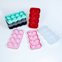 Silicone Sphere Ice Cube Mold for Home Bar, 8-Cavity Ice Ball Maker with Funnel