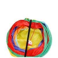 Foldable Rainbow Cat Tunnel with Play Ball for Indoor Cats