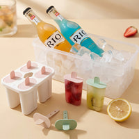 Food-Grade Silicone Ice Pop Molds with Lid for DIY Ice Cream & Frozen Treats