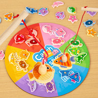 Wooden Magnetic Fishing Game Set for Toddlers, Educational Parent-Child Interactive Toy