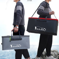 Foldable Fishing Bucket Live Fish Box Thickened Water Container for Fishing Gear and Supplies