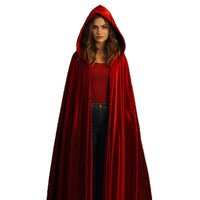 Halloween Velvet Hooded Cloak for Adults and Kids - Grim Reaper, Vampire, Witch Costume