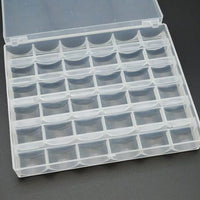 Sewing Machine Bobbin Case with 36 Transparent Bobbins and Thread