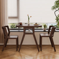 Solid Wood Balcony Bistro Set, Small Dining Table and Chairs, 3-Piece Combination for Home Leisure and Tea, Compact Space, Foldable