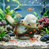 Owl Snail Bird Animal Shape Aquarium Ornament Fish Shrimp Hiding House Crab Shelter
