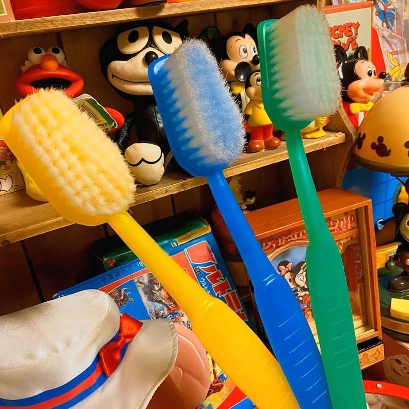 Giant Toothbrush Shaped Long Handle Bath Body Brush for Back Exfoliation and Showering