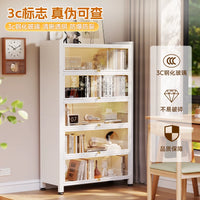 Sanwei Steel Display Cabinet with LED Lights for Collectibles, Dustproof Glass Door Showcase for Living Room, Blind Box Model Organizer