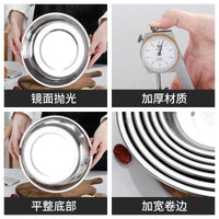 Stainless Steel Round Dinner Plate for Kitchen and BBQ, Shallow Serving Dish