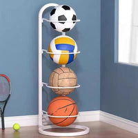 Foldable Sports Ball Storage Rack for Basketball, Football, Volleyball - Home & Kids' Ball Organizer