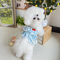 Pet Cherry Daisy Cake Dress Breathable Sling Skirt for Small Dogs and Cats