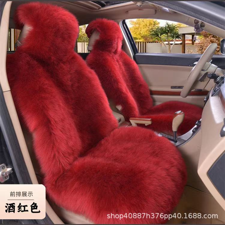 Winter Faux Lambswool Car Seat Cushion Cover with Backrest - Thickened, Warm, Universal Fit