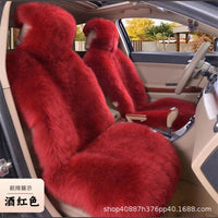 Winter Faux Lambswool Car Seat Cushion Cover with Backrest - Thickened, Warm, Universal Fit