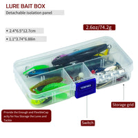 ZURYP Fishing Rod Set for Lure Sea Fishing and Reservoir Fishing, Fiberglass Rod with Soft Lures, Hooks, and Line