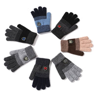 Kids' Cartoon Ski & Ice Skating Gloves - Thickened, Non-Slip, Wool Blend for Winter Sports
