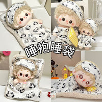 Cotton Doll Panda Pajamas and Sleeping Bag Set for 10cm/20cm Dolls