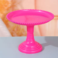 Beaded Edge Pedestal Cake Stand Fruit Plate, Nordic Style Dessert Snack Tray for Living Room