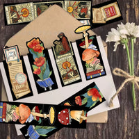 Vintage Floral & Mushroom Magnetic Bookmarks for Reading, Decorative Page Markers