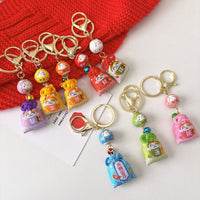 Lucky Cat Omamori Charm with Bell - Japanese Style Fortune Amulet Keychain
