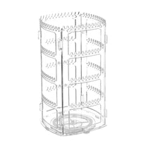 Clear Rotating Multi-Layer Jewelry Display Stand for Earrings, Necklaces, and Rings - Countertop Organizer