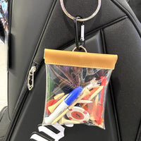 Golf Ball Pouch Transparent Automatic Closure Tee Storage Bag Divot Tool Marker Holder Golf Waist Pack