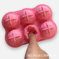 Silicone 6-Hole Whiskey Ice Ball Mold for Bar and Home Use