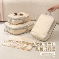 4-Piece Compressible Travel Packing Cubes Set, Water-Resistant Luggage Organizer Bags