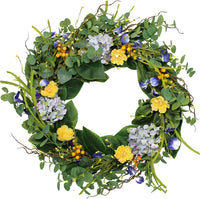 Easter Spring Summer Floral Wreath Hanging Decoration Artificial Flower Door Decor Photography Prop Home Rattan Ring Wall Decor