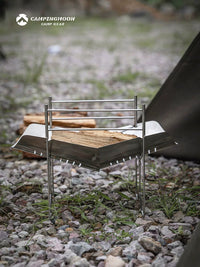 KEEMANS Portable Folding Wood Burning Stove for Camping Hiking Bonfire BBQ