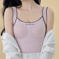 Women's Thermal Cashmere Padded Camisole with Built-in Bra