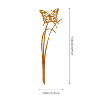 Rustic Iron Garden Stake Decor - Butterfly, Sun, Bee, Bird Designs for Yard & Planter