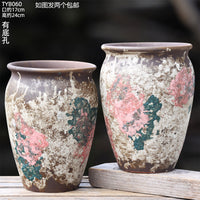 Wabi-Sabi Style Large Ceramic Planter for Succulents and Outdoor Plants