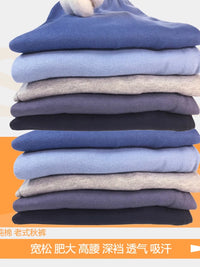 Men's 100% Cotton Thermal Underwear High Waist Loose Fit Plus Size
