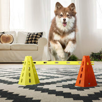 Dog Agility Training Kit Pet Obstacle Course Jump Hurdle Cones Poles Set for Canine Exercise