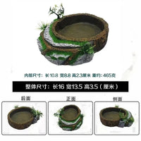 Reptile Basking Platform and Hideaway, Large Resin Tree Stump for Turtles, Lizards, Spiders, and Snakes